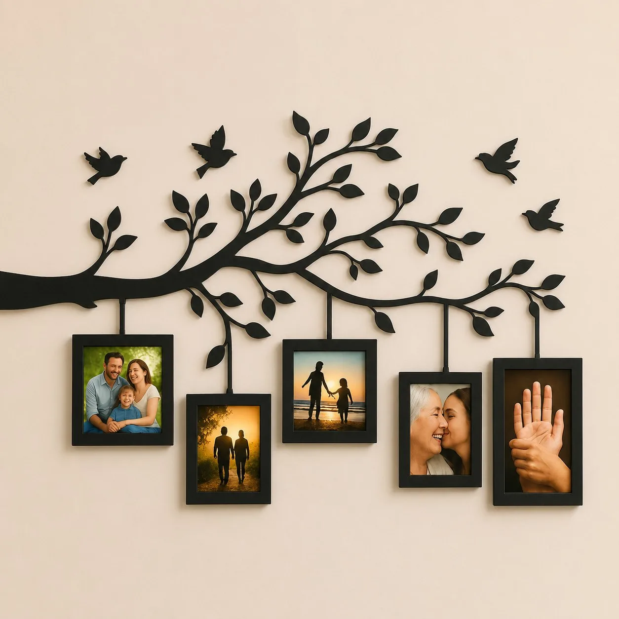 Árbol familiar decorativo con portafotos para pared - Imagen 4