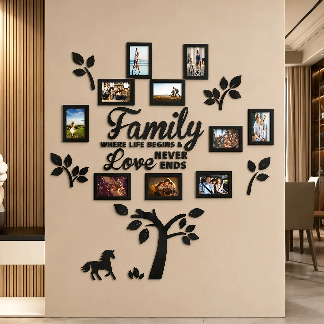 Árbol familiar decorativo con portafotos para pared - Imagen 3