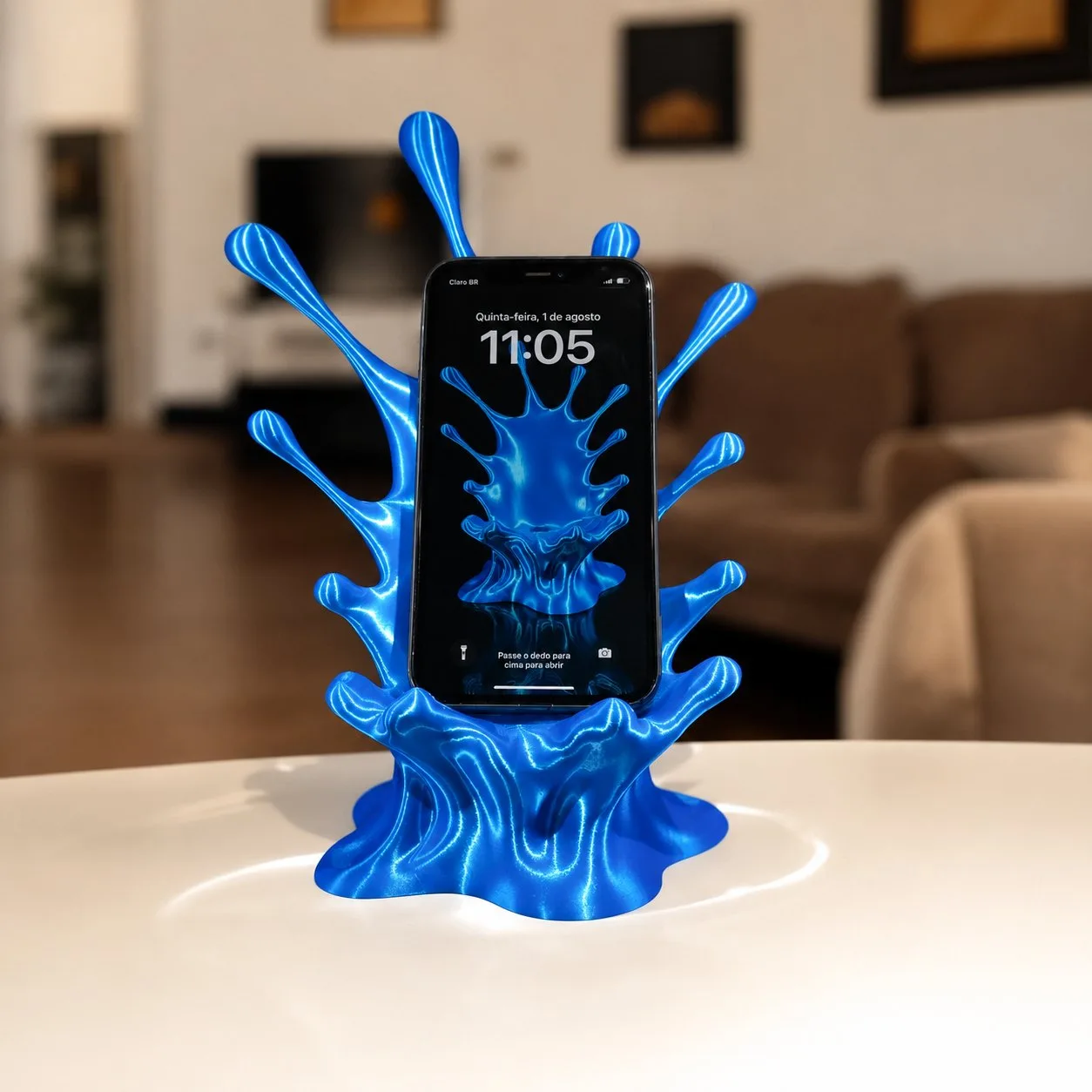 Soporte para celular decorativo diseño orgánico 3D - Imagen 4