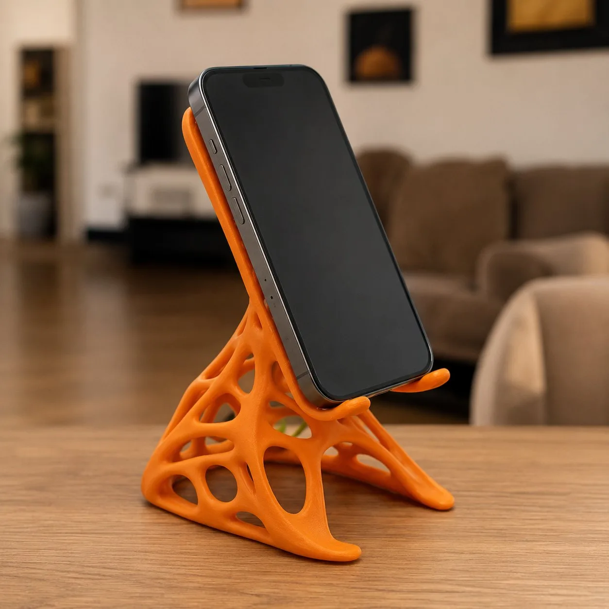 Soporte para celular decorativo diseño orgánico 3D