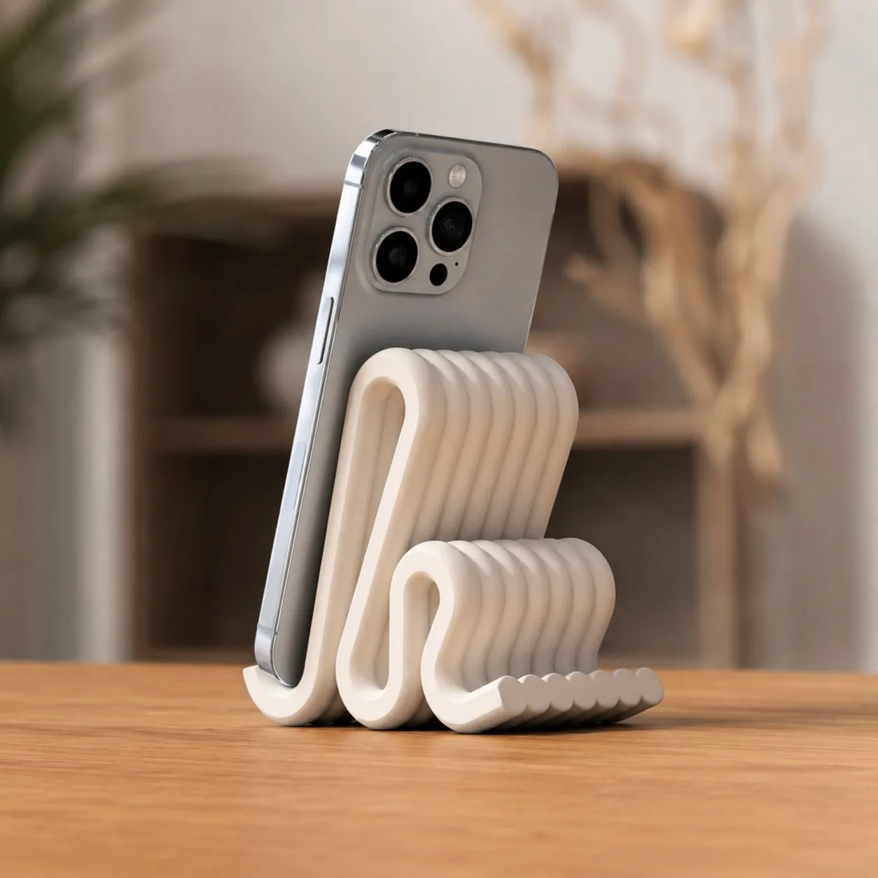 Soporte para celular decorativo diseño orgánico 3D - Imagen 2